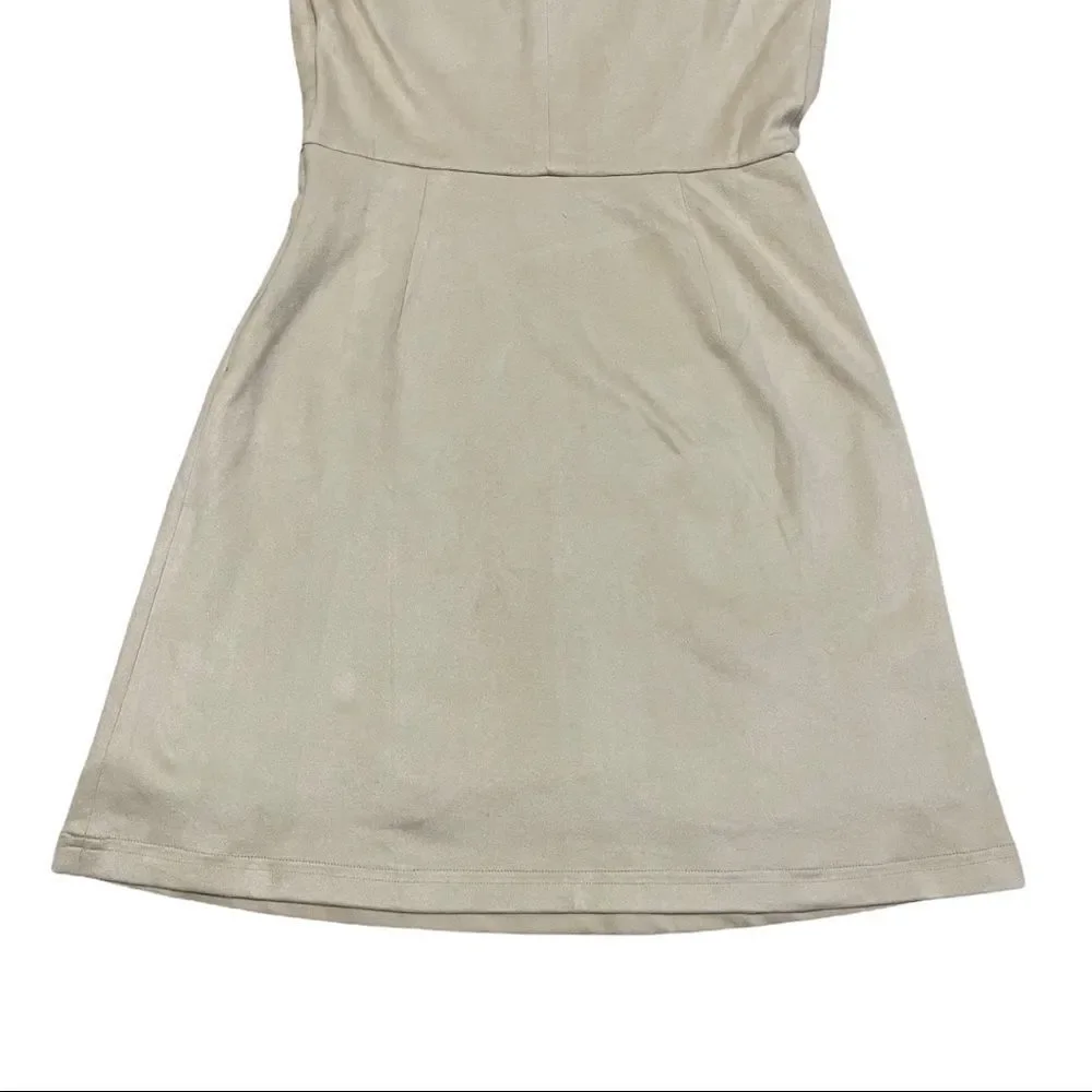 𝅺wayf Faux Suede Criss Cross Sleeveless Dress Sz XS